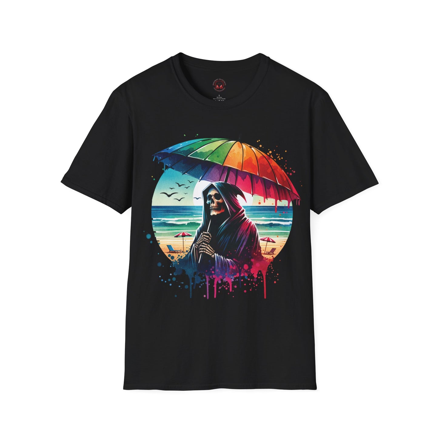 Summerween Pride Grim Reaper Beach Day Unisex Soft style T-Shirt