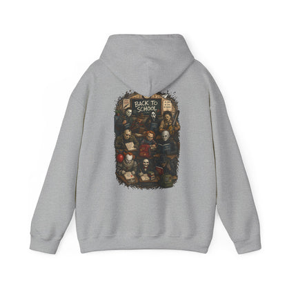 Horror Icons "Back to School" Hoodie — Vintage Movie Villains Graphic Sweatshirt