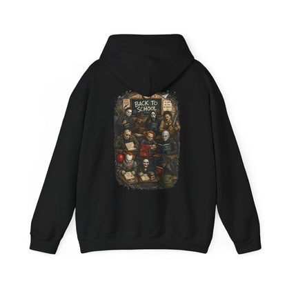 Horror Icons "Back to School" Hoodie — Vintage Movie Villains Graphic Sweatshirt