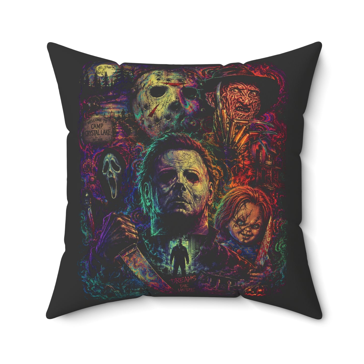 Horror Icons Decorative Pillow - Throw Pillow