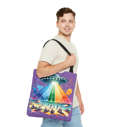 Summerween UFO Beach Day Shoulder Tote Bag (AOP) 3 Sizes