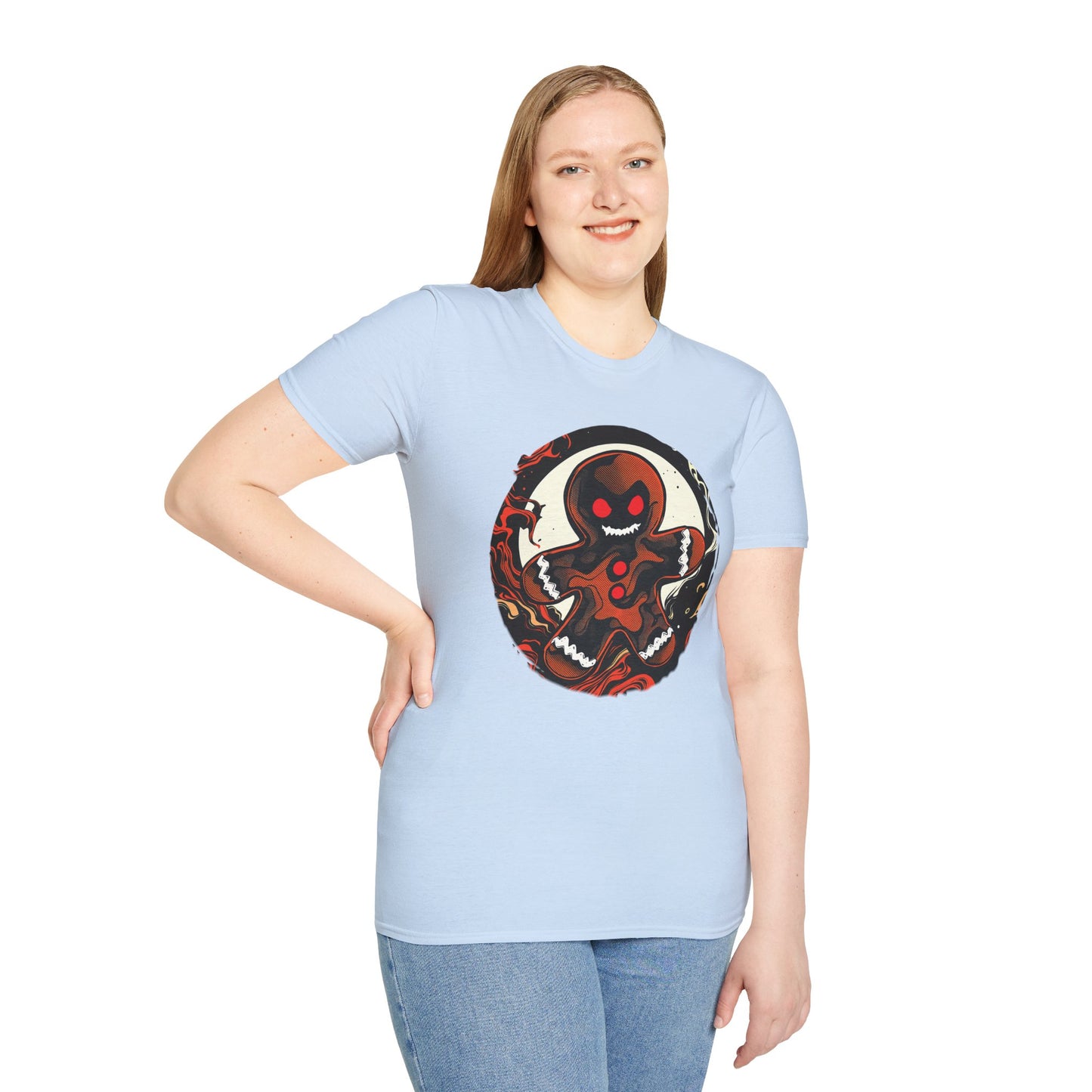 Evil Gingerbread T-Shirt – Spooky Holiday Horror Cookie Design
