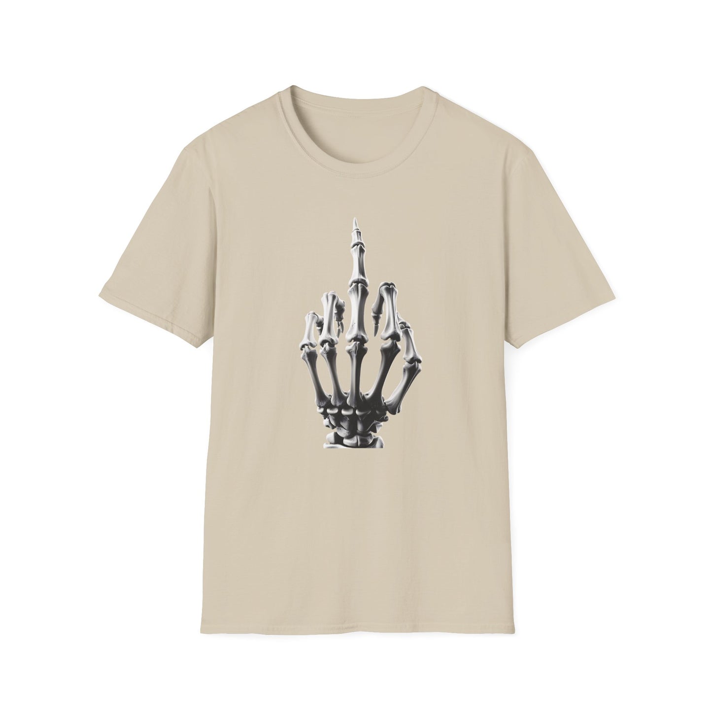 Skeleton Middle Finger T-Shirt — Edgy Gothic Graphic Tee
