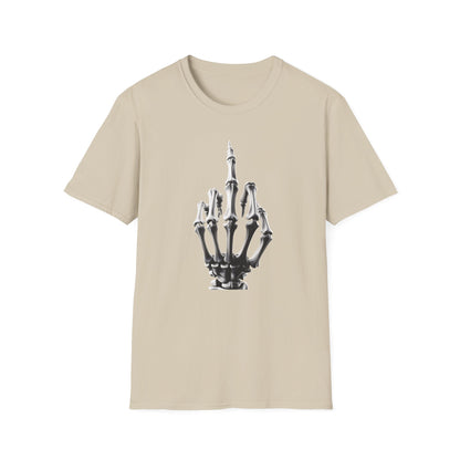 Skeleton Middle Finger T-Shirt — Edgy Gothic Graphic Tee