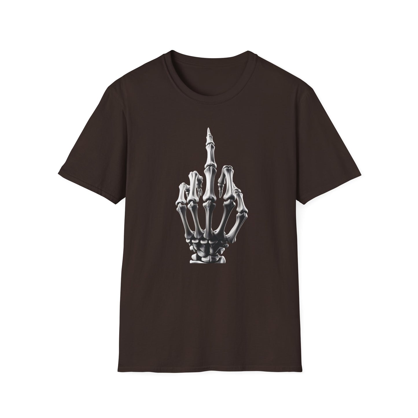 Skeleton Middle Finger T-Shirt — Edgy Gothic Graphic Tee