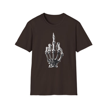Skeleton Middle Finger T-Shirt — Edgy Gothic Graphic Tee