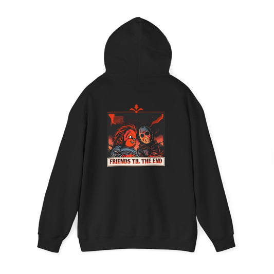 Hoodie - Friends Til The End Horror Movie Icon Friends Graphic Hoodie