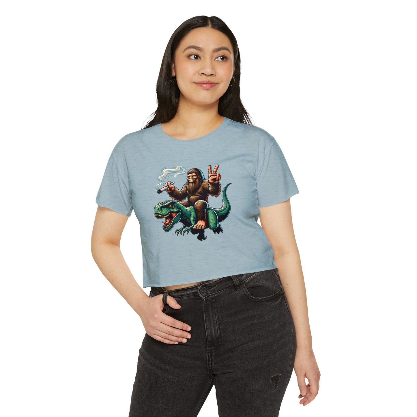 Bigfoot & T Rex Best Friends Women's Crop Top