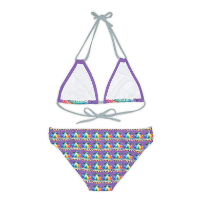 Summerween UFO Beach Day Strappy Bikini Set (AOP)