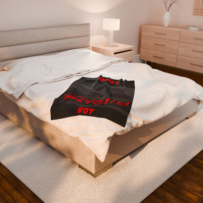 Throw Blanket - Psycho Mama's Boy Velveteen Plush Blanket