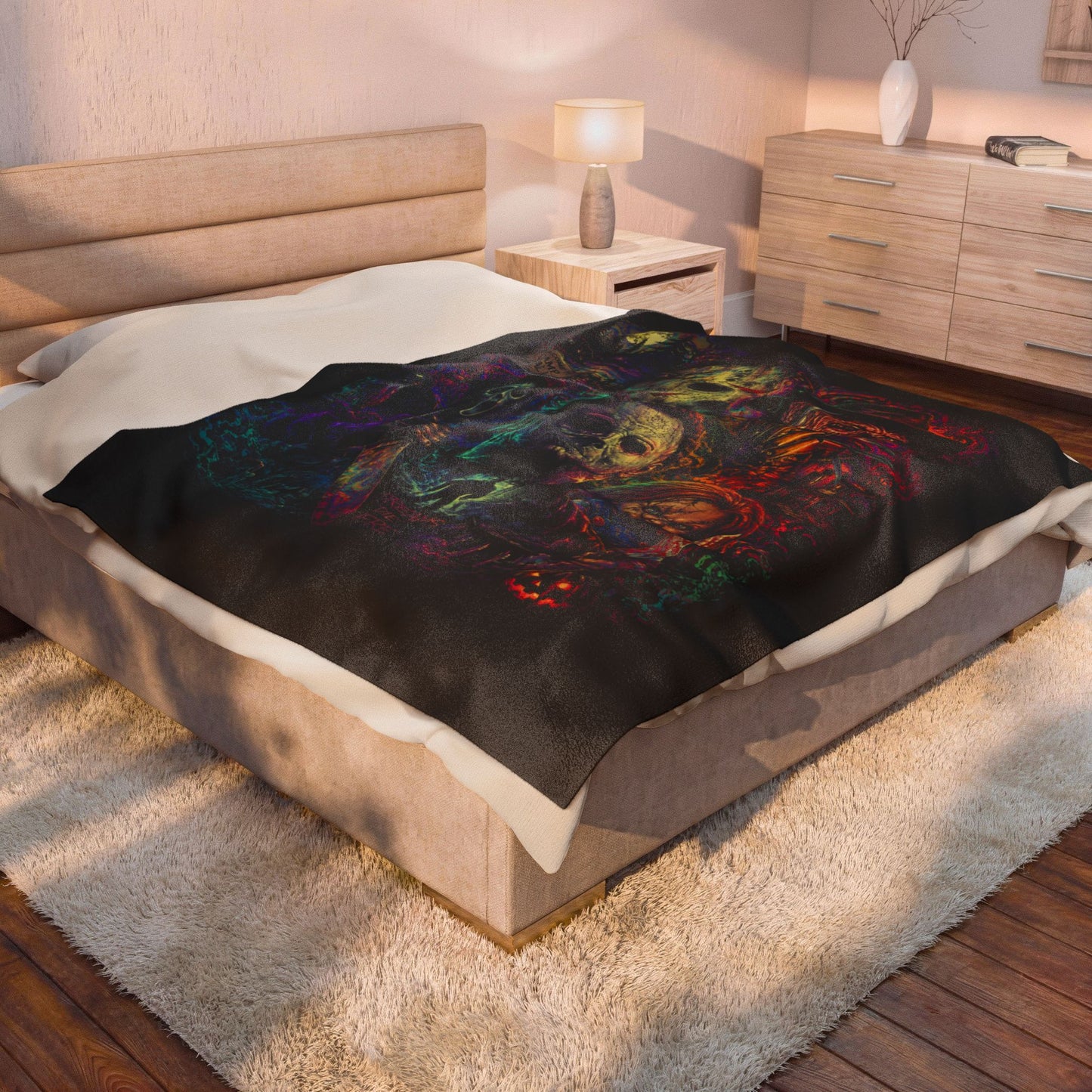 Horror Icons Velveteen Plush Halloween Throw Blanket