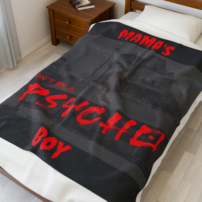 Throw Blanket - Psycho Mama's Boy Velveteen Plush Blanket