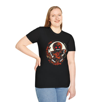Evil Gingerbread T-Shirt – Spooky Holiday Horror Cookie Design