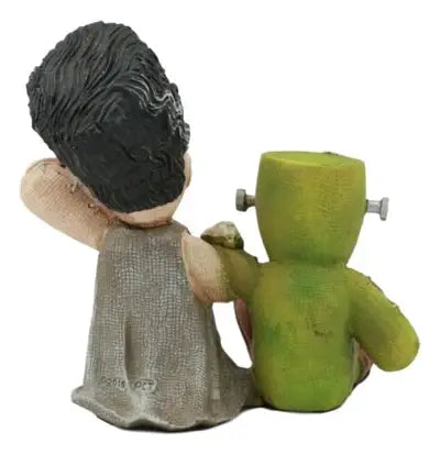 Pinheads Voodoo Style Button Eyes Mad Stitch Love Universal Frankenstein and Bride Monster Mini Resin Statue