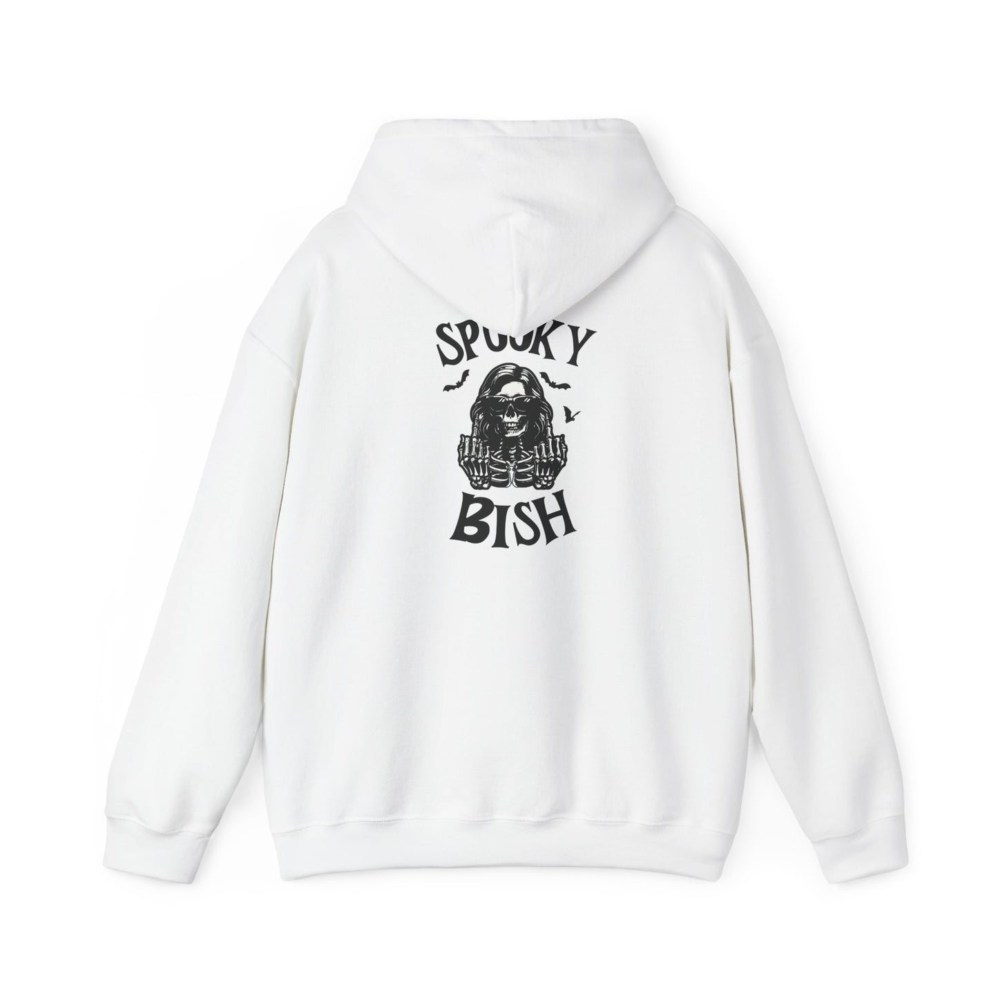 Spooky Bish Hoodie — Skeleton Finger and Sunglasses Design