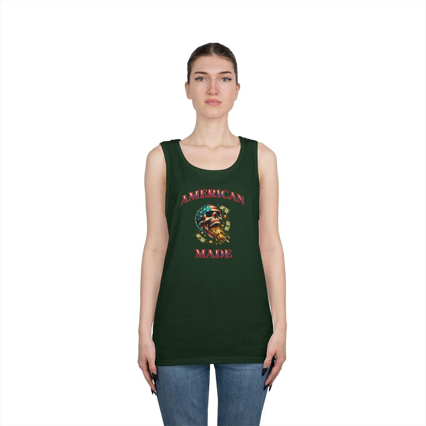 Tank Top - American Made Skull Money Design