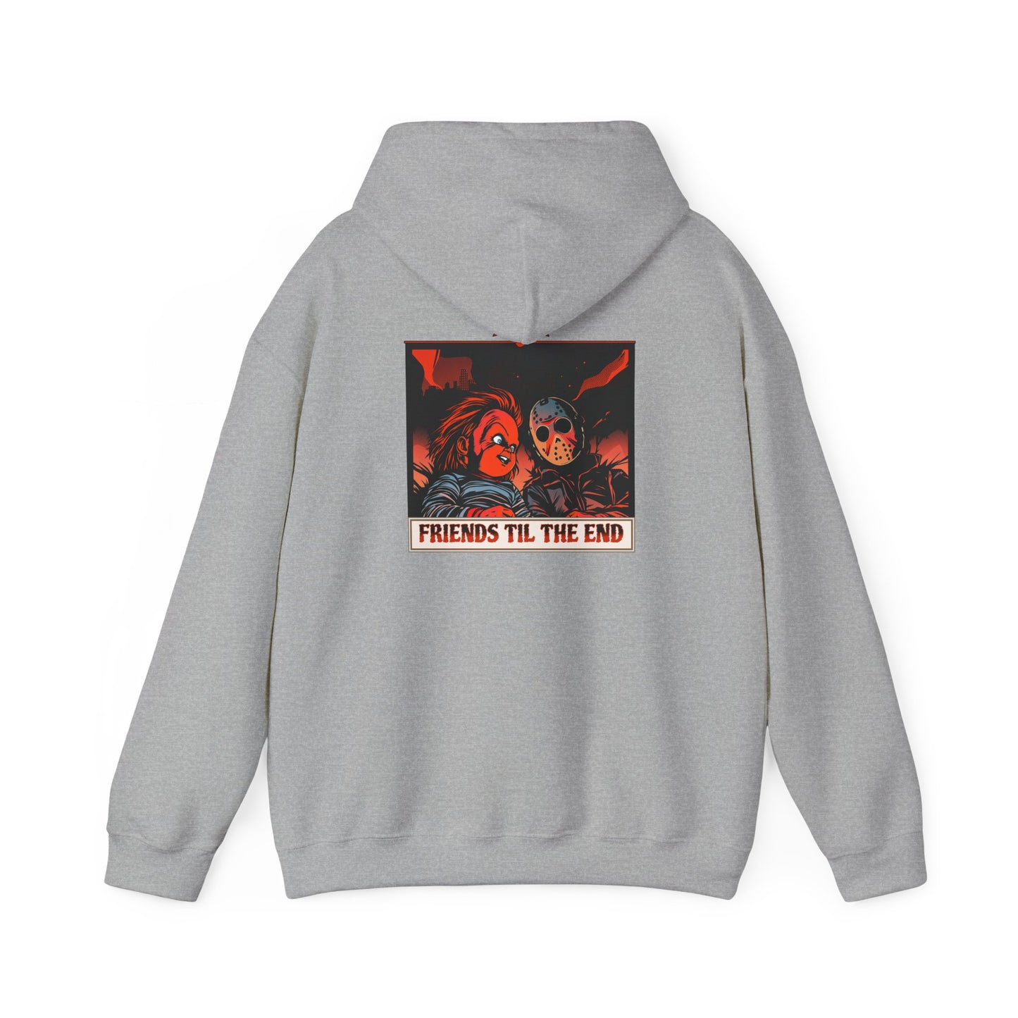 Hoodie - Friends Til The End Horror Movie Icon Friends Graphic Hoodie
