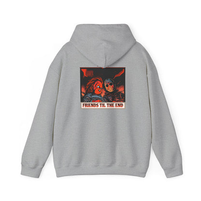 Hoodie - Friends Til The End Horror Movie Icon Friends Graphic Hoodie