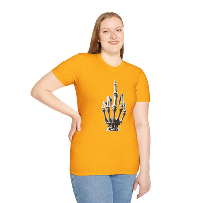 Skeleton Middle Finger T-Shirt — Edgy Gothic Graphic Tee