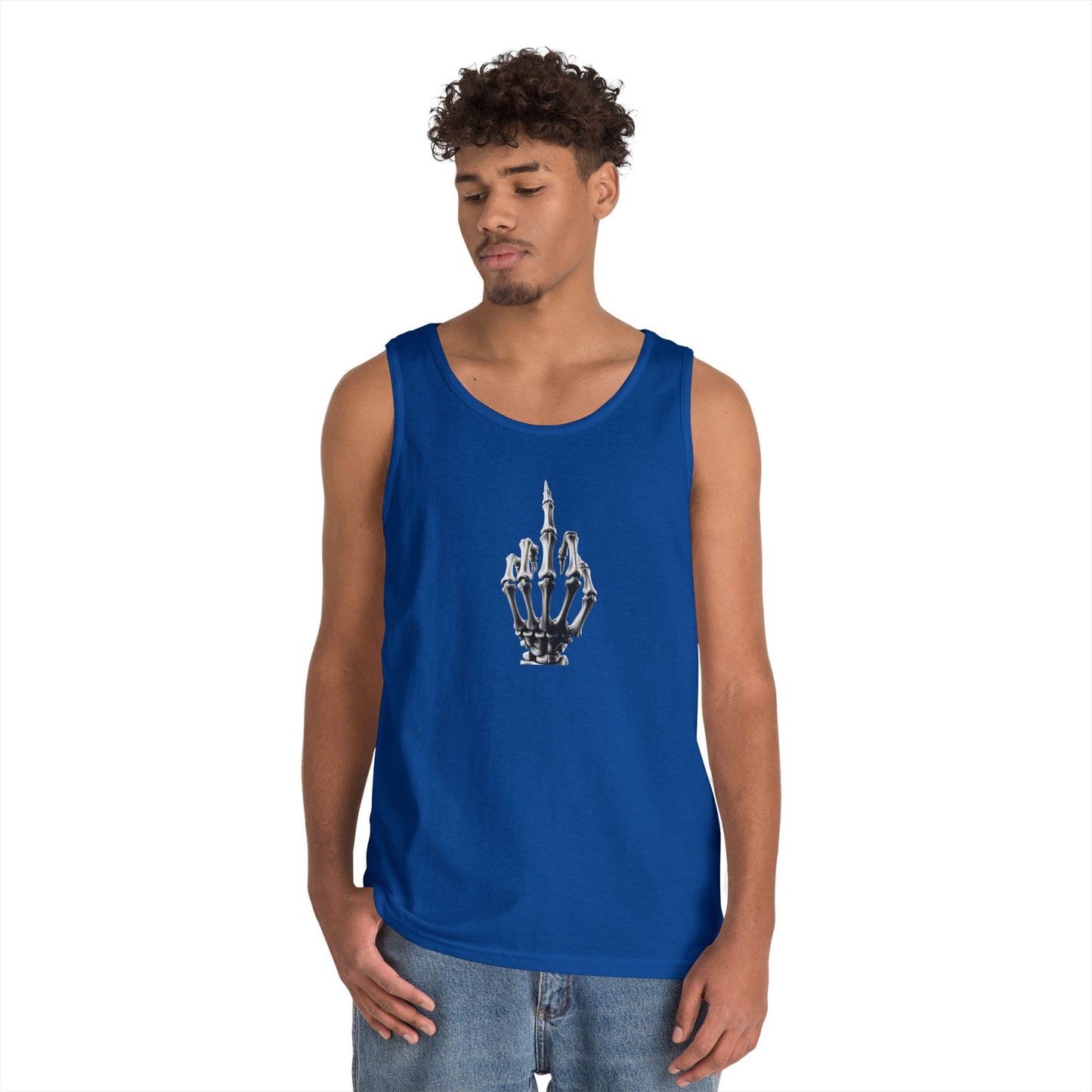 Skeleton Hand Middle Finger Tank Top – Edgy Skull Finger