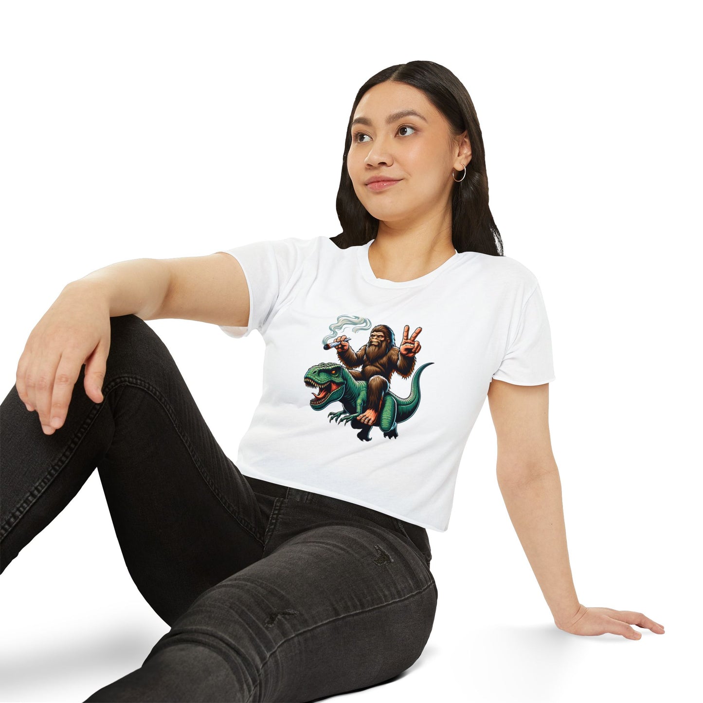 Bigfoot & T Rex Best Friends Women's Crop Top