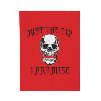 Vampire Just The Tip Skull Velveteen Plush Throw Blanket