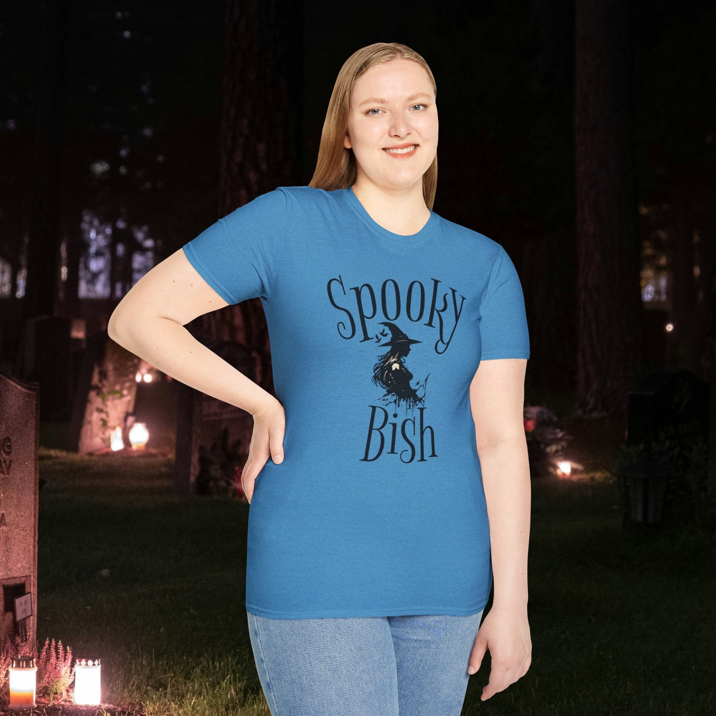 Spooky Bish Witch Gothic Unisex Softstyle T-Shirt Horror Fun