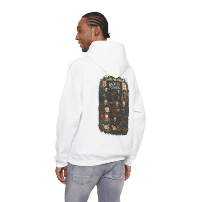 Horror Icons "Back to School" Hoodie — Vintage Movie Villains Graphic Sweatshirt