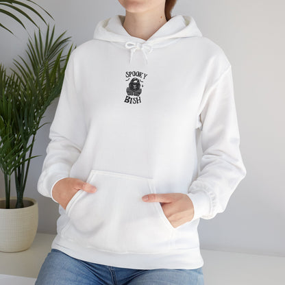 Spooky Bish Hoodie — Skeleton Finger and Sunglasses Design