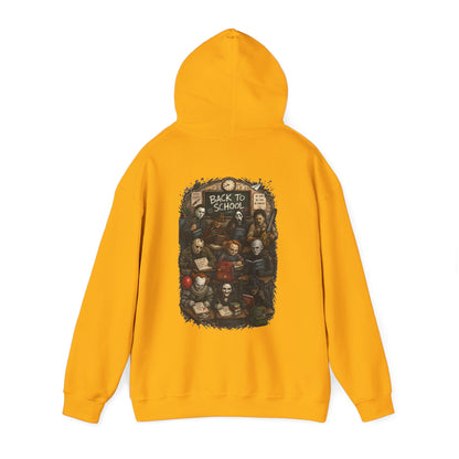 Horror Icons "Back to School" Hoodie — Vintage Movie Villains Graphic Sweatshirt