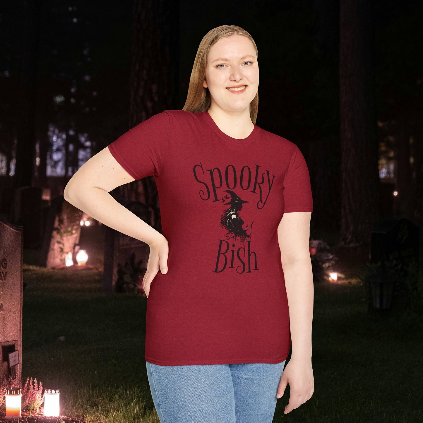 Spooky Bish Witch Gothic Unisex Softstyle T-Shirt Horror Fun