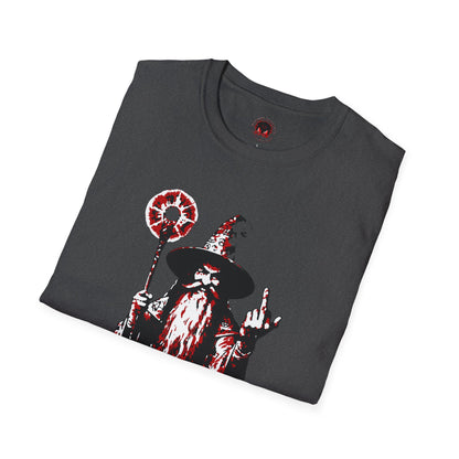 Unisex Soft Style T-Shirt - F*ck Normal Middle Finger Wizard Design