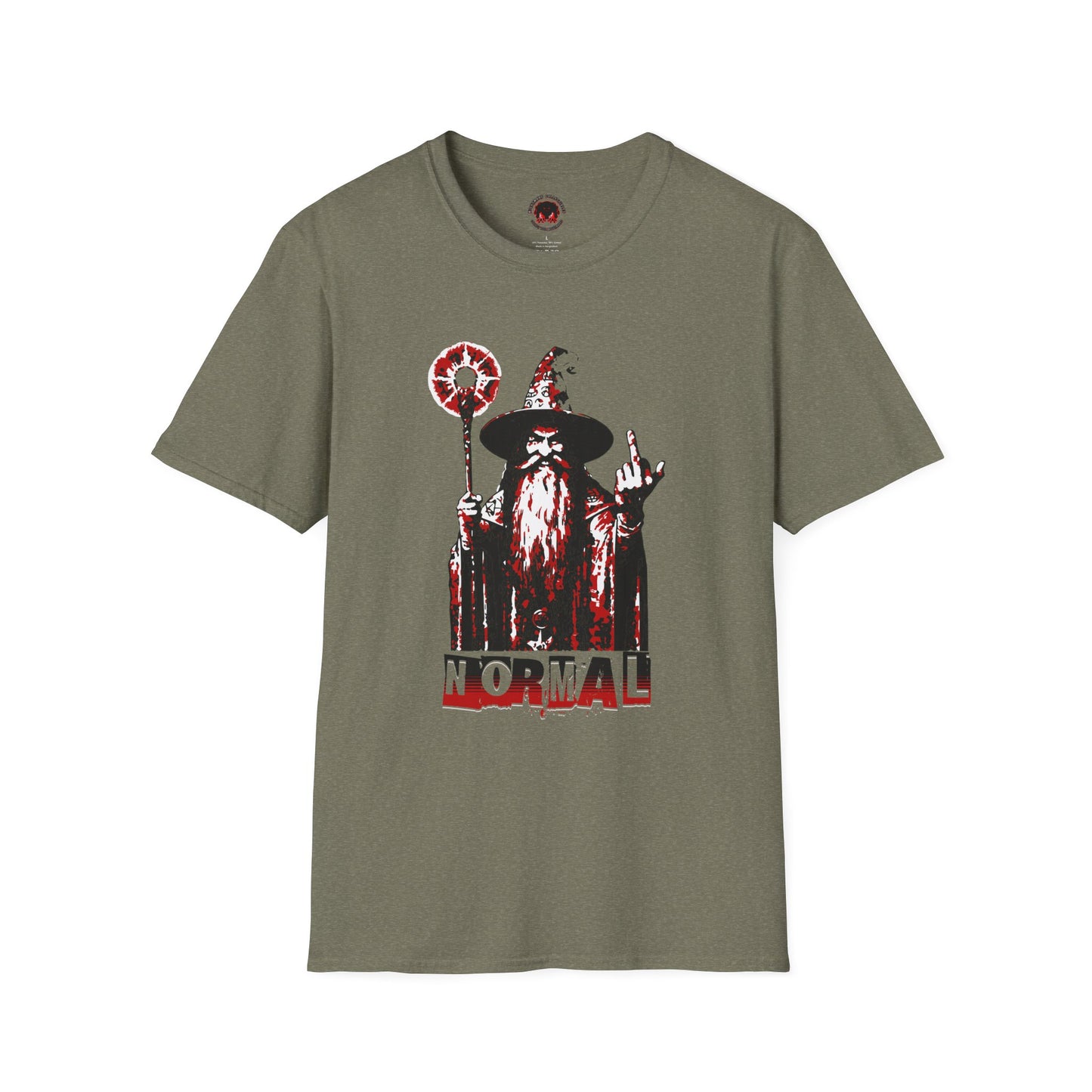 Unisex Soft Style T-Shirt - F*ck Normal Middle Finger Wizard Design