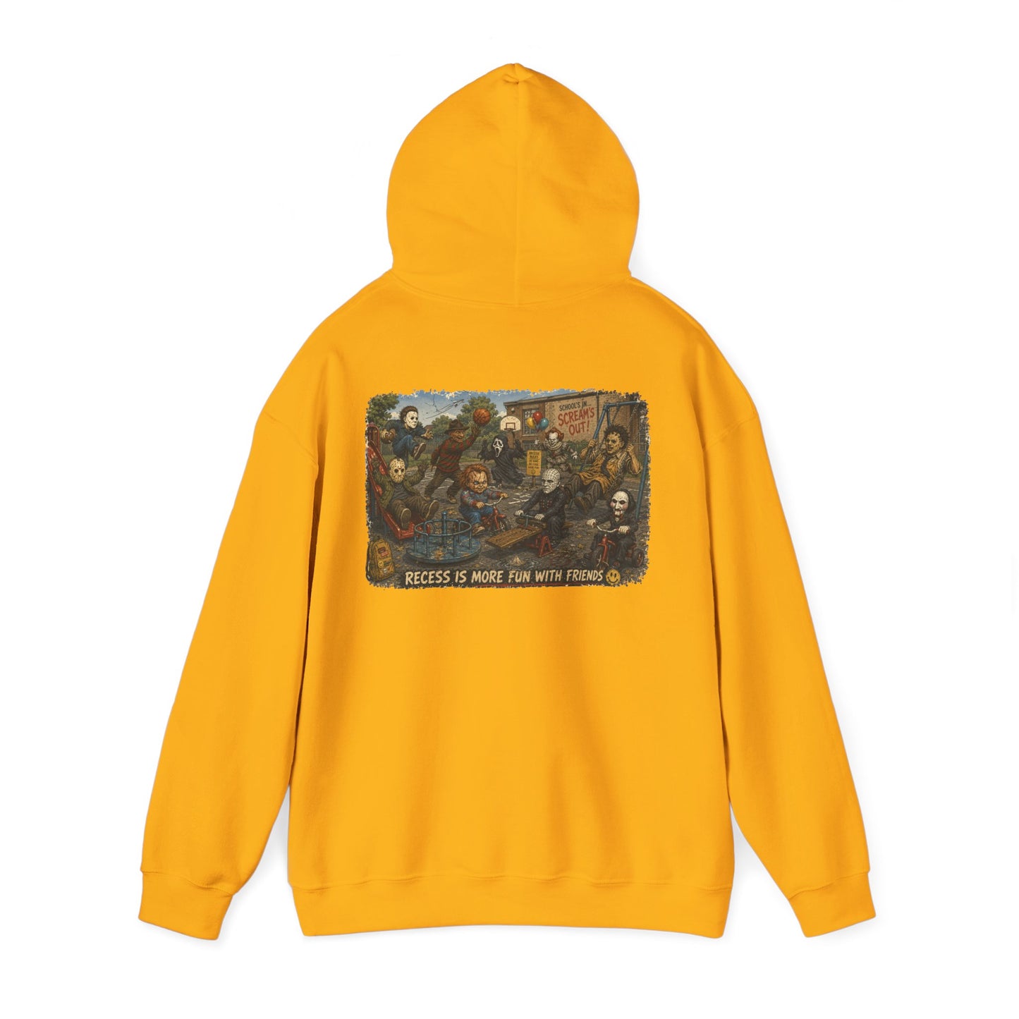 Horror Icons Illustration “Recess Is More Fun With Friends” - Hoodie