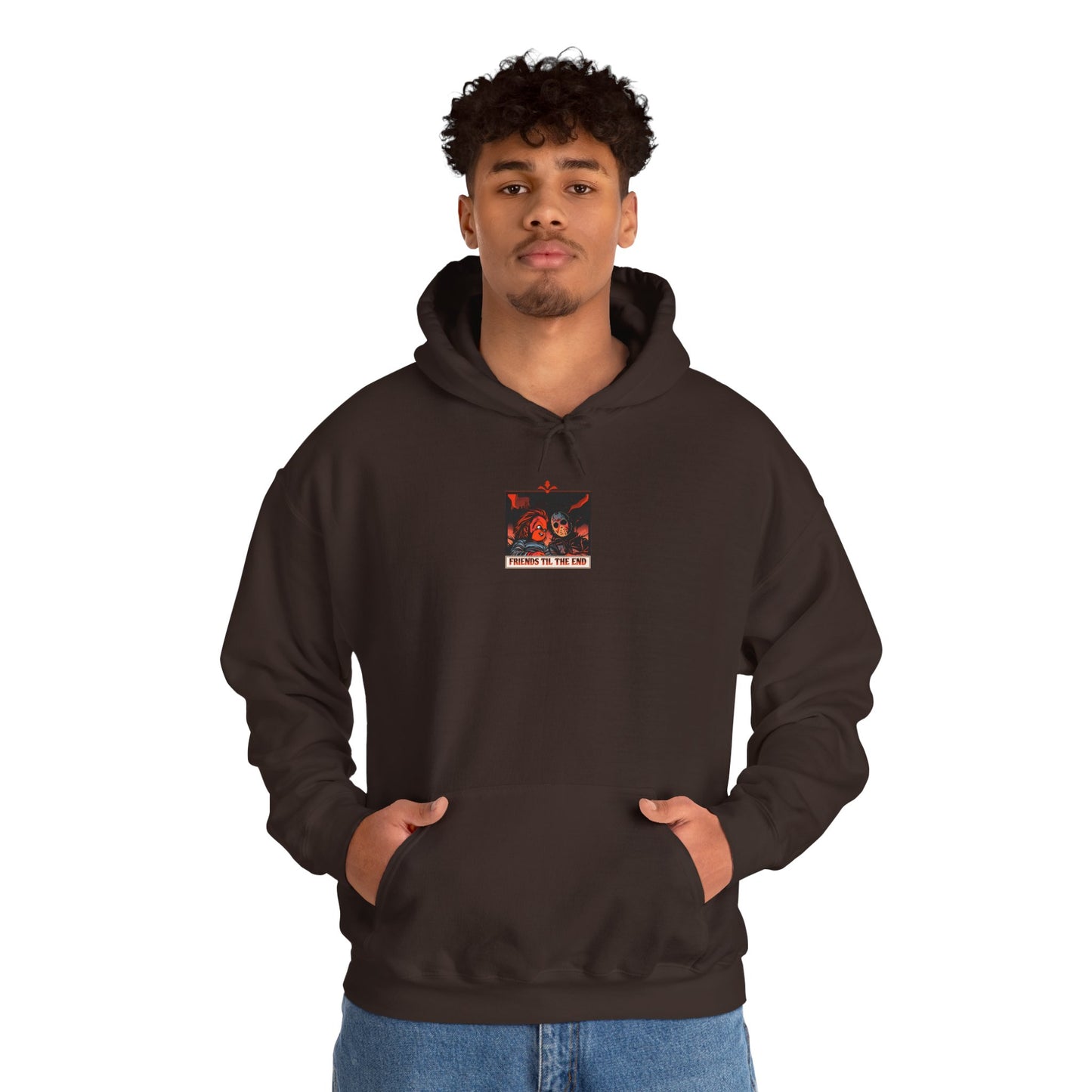 Hoodie - Friends Til The End Horror Movie Icon Friends Graphic Hoodie