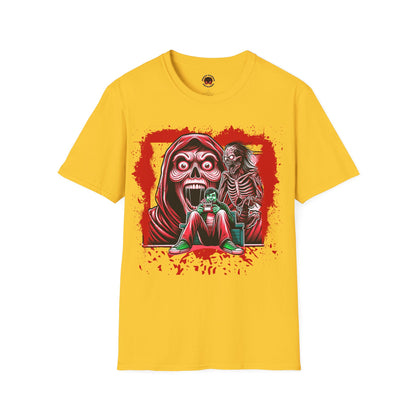 Horror Addict Creepy Skull Bloody Unisex Soft style T-Shirt Mens Womens