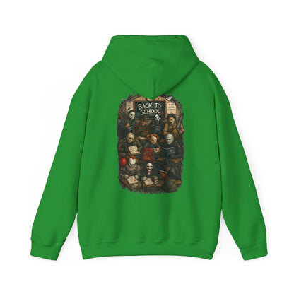 Horror Icons "Back to School" Hoodie — Vintage Movie Villains Graphic Sweatshirt