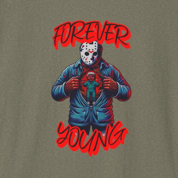 Horrorvational Forever Young Horror Fun Jason With The Mask On Voorhees Unisex Softstyle T-Shirt Friday Shirt