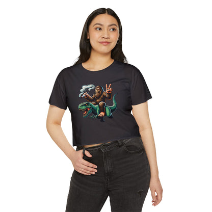 Bigfoot & T Rex Best Friends Women's Crop Top