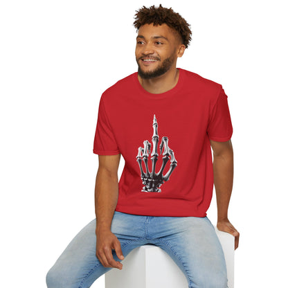 Skeleton Middle Finger T-Shirt — Edgy Gothic Graphic Tee
