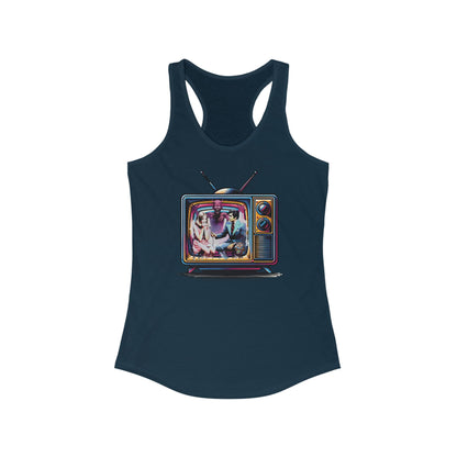 Late Night Devil Talk Show Horror Womens Ideal Racerback Tank