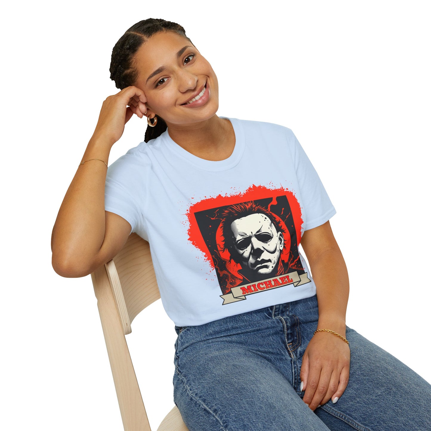 Vintage Horror Mask Portrait "Michael" Graphic T-Shirt