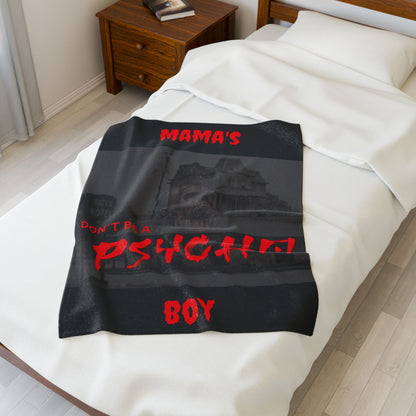 Throw Blanket - Psycho Mama's Boy Velveteen Plush Blanket