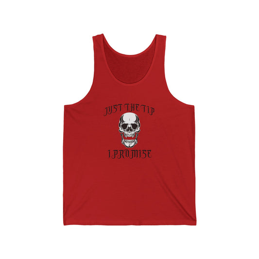 Just The Tip I Promise Vampire Skull Unisex Jersey Tank Top