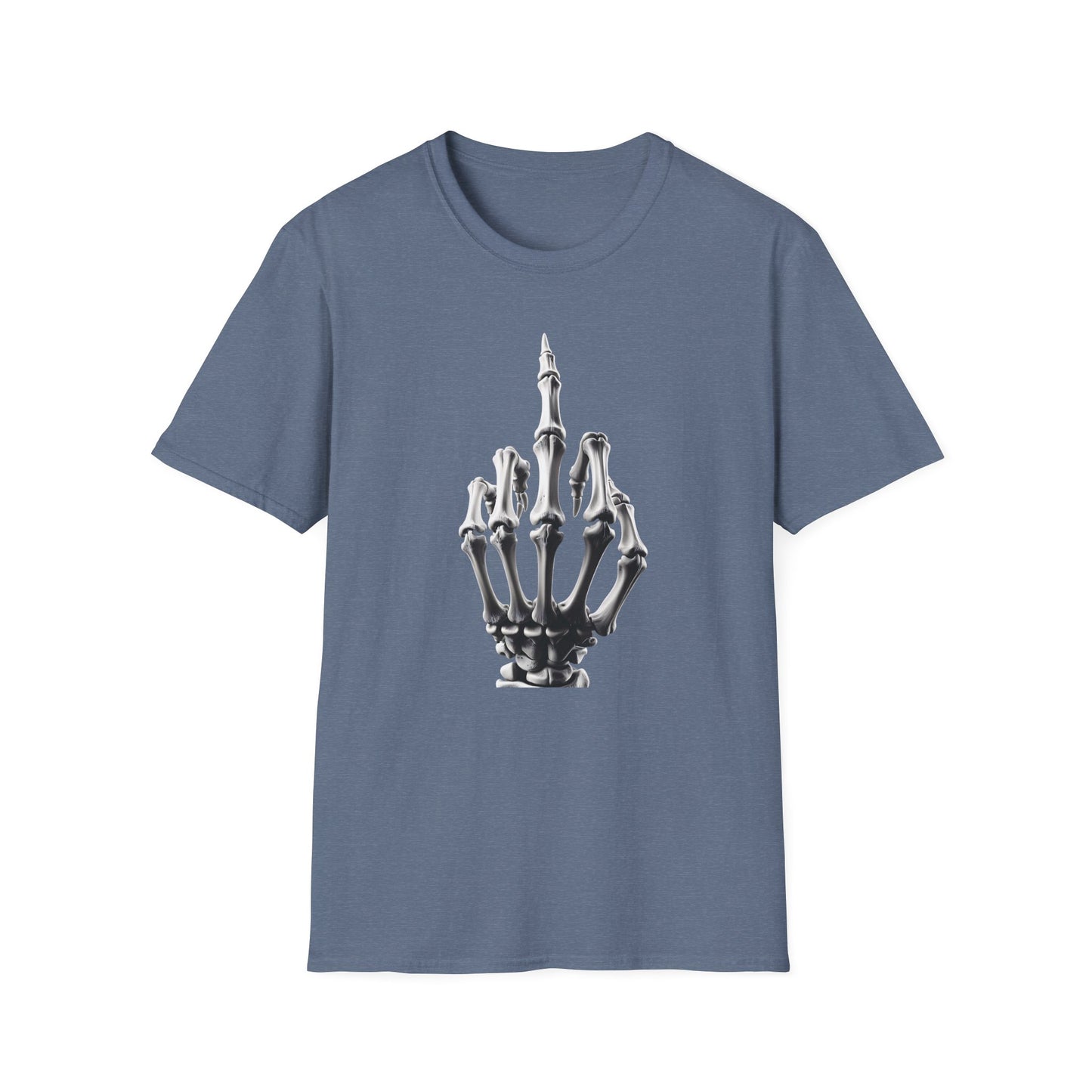 Skeleton Middle Finger T-Shirt — Edgy Gothic Graphic Tee