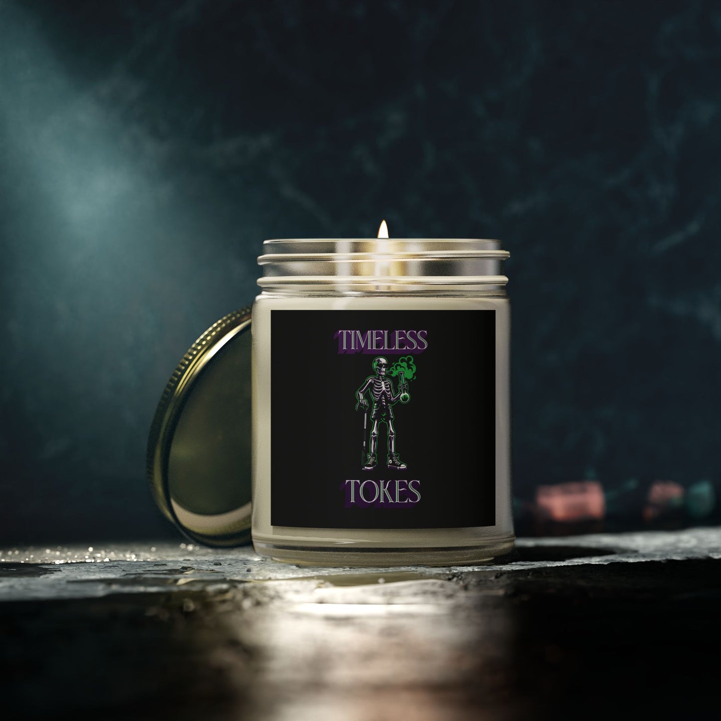 Scented Candle - Timeless Tokes Skeleton 420 Design (4oz, 9oz)