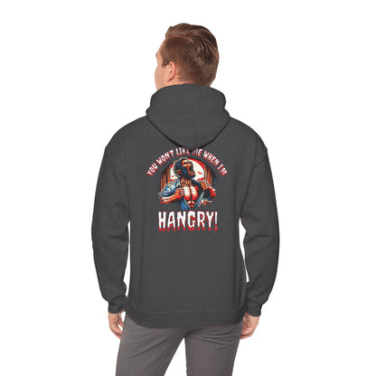 You Wont Like Me When I'm Hangry Hoodie - Werewolf Design