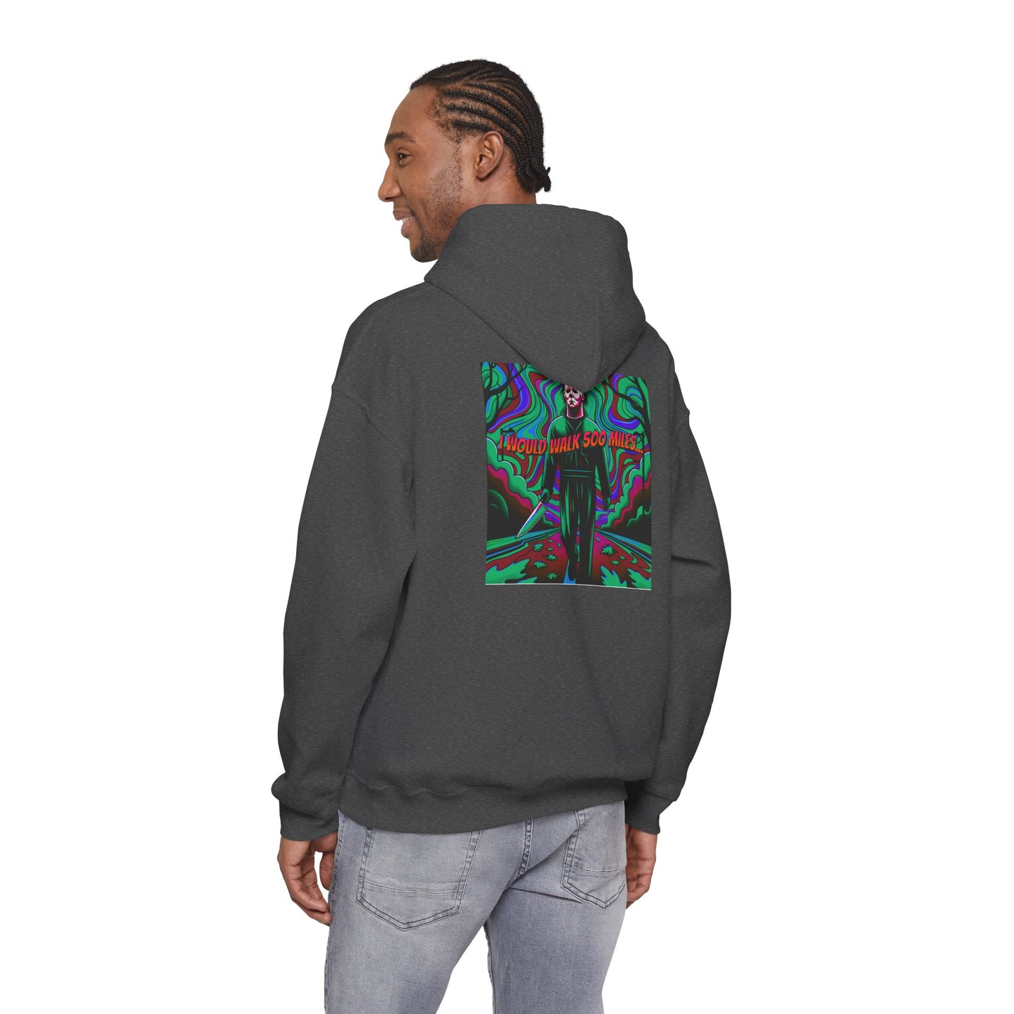 Psychedelic Road Trip Michael Hoodie – "Would Walk 500 Miles" Graphic Pullover