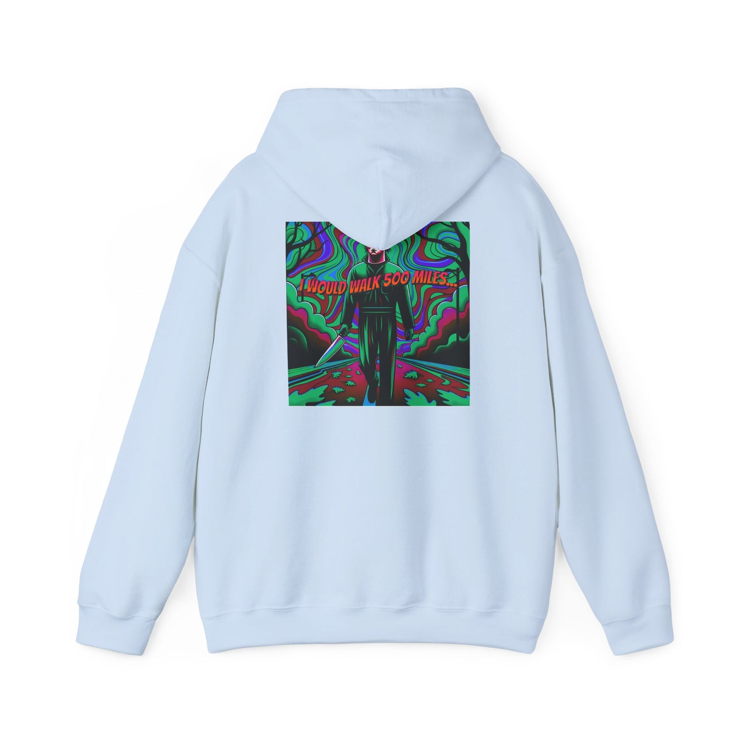 Psychedelic Road Trip Michael Hoodie – "Would Walk 500 Miles" Graphic Pullover