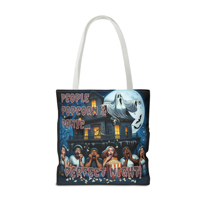 People Popcorn & Panic Perfect Night Shoulder Tote Bag (AOP)